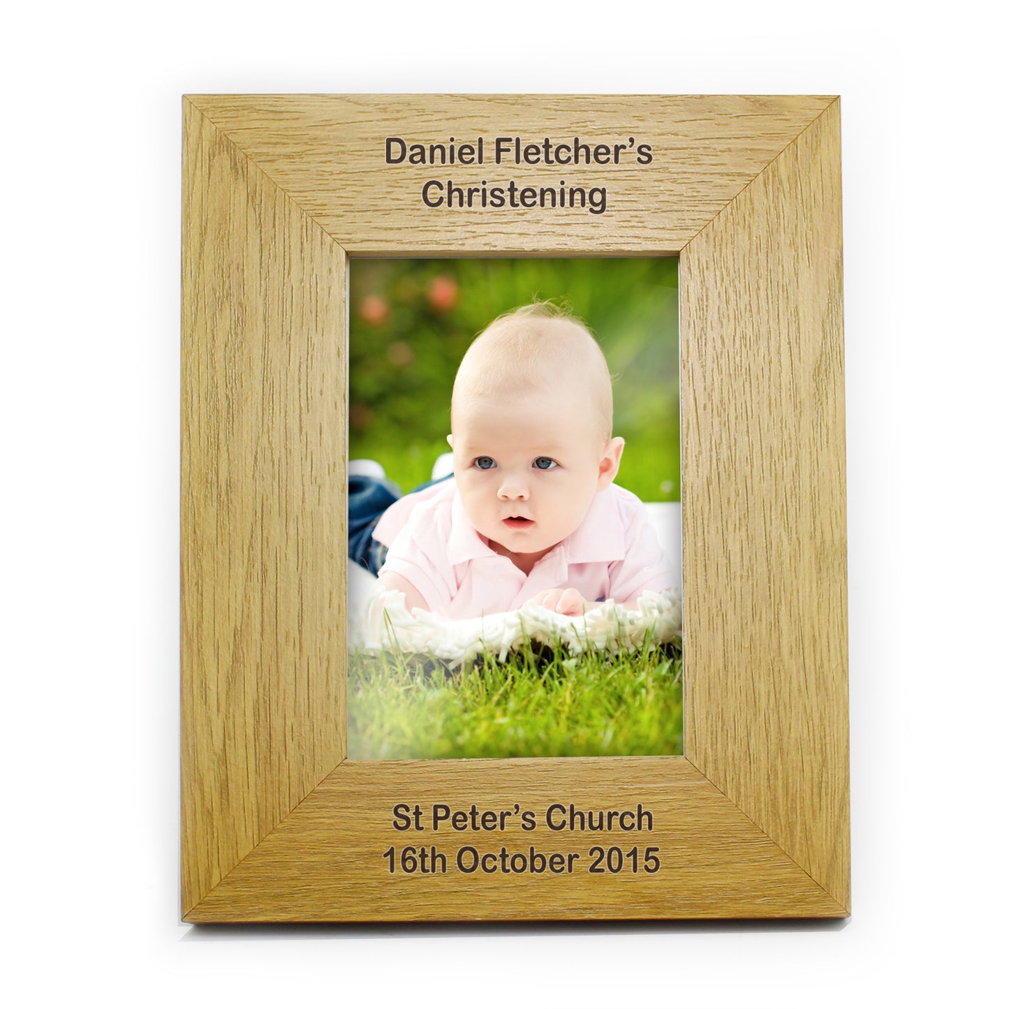 Personalised Long Message 4x6 Oak Finish Photo Frame - Personalise It!