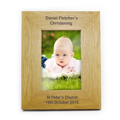 Personalised Long Message 4x6 Oak Finish Photo Frame - Personalise It!