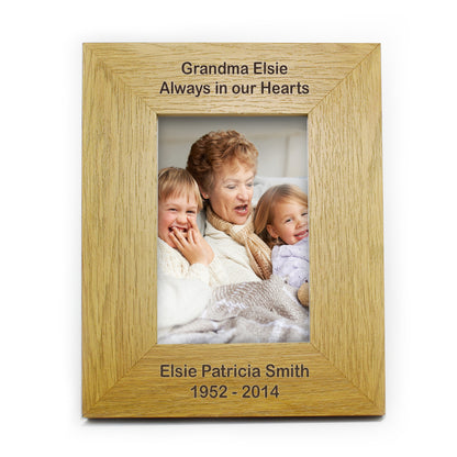 Personalised Long Message 4x6 Oak Finish Photo Frame - Personalise It!