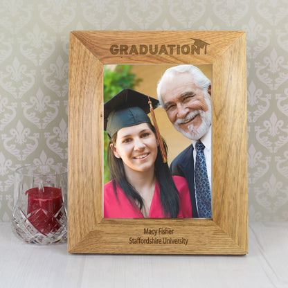 Personalised Graduation 5x7 Wooden Photo Frame - Personalise It!