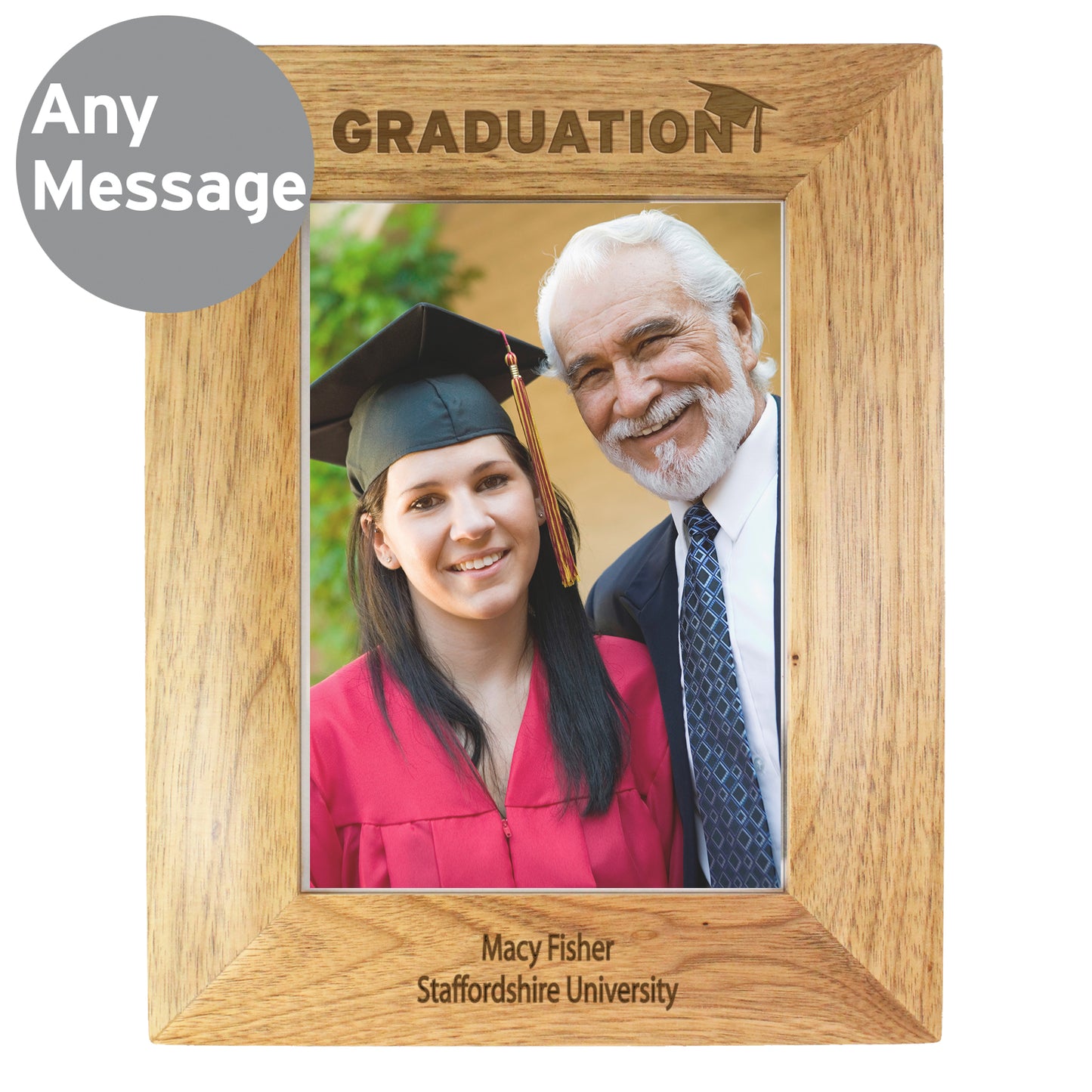 Personalised Graduation 5x7 Wooden Photo Frame - Personalise It!