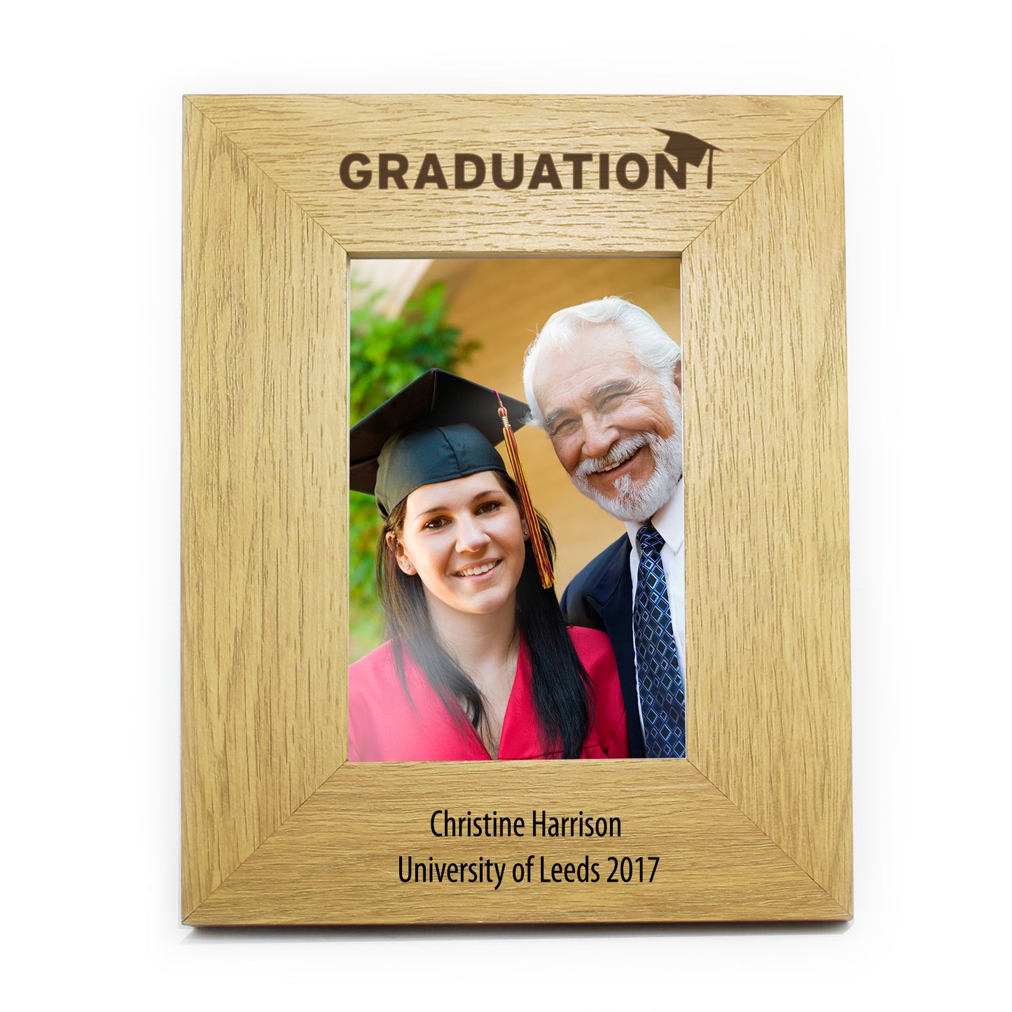 Personalised Graduation 4x6 Oak Finish Photo Frame - Personalise It!