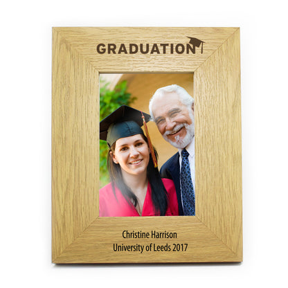 Personalised Graduation 4x6 Oak Finish Photo Frame - Personalise It!
