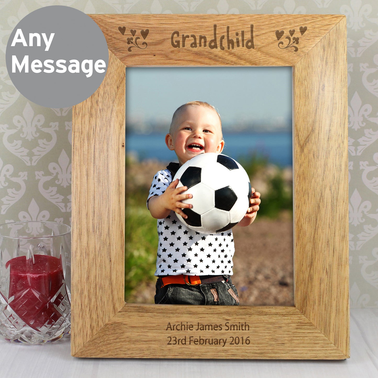 Personalised Grandchild 5x7 Wooden Photo Frame - Personalise It!