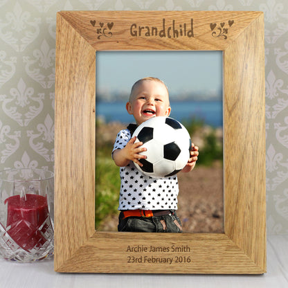 Personalised Grandchild 5x7 Wooden Photo Frame - Personalise It!