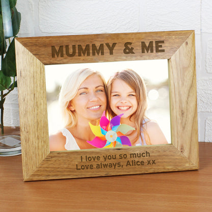 Personalised Bold Text 7x5 Landscape Wooden Photo Frame - Personalise It!