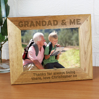 Personalised Bold Text 7x5 Landscape Wooden Photo Frame - Personalise It!
