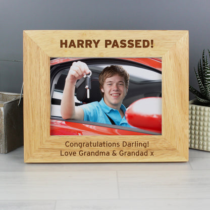 Personalised Bold Text 7x5 Landscape Wooden Photo Frame - Personalise It!