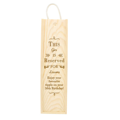 Personalised Reserved For Wooden Wine Bottle Box - Personalise It!