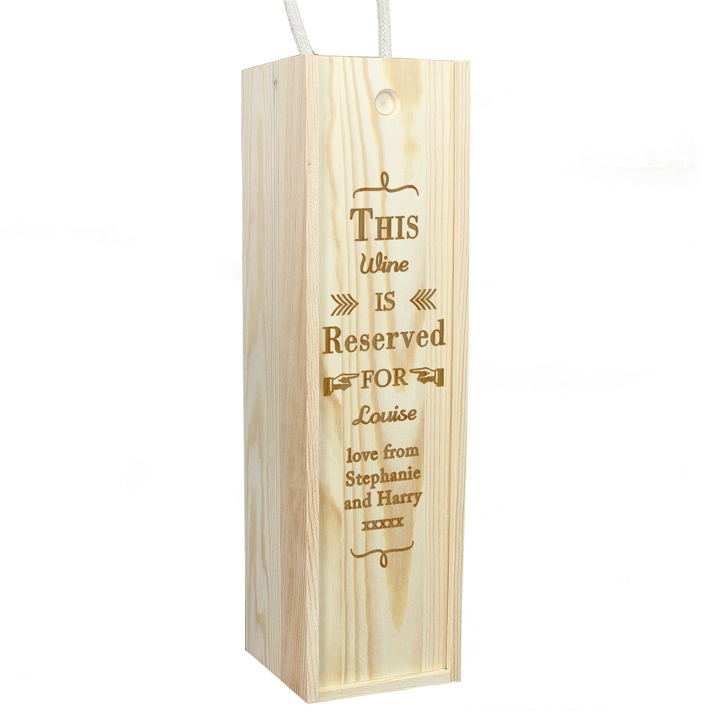 Personalised Reserved For Wooden Wine Bottle Box - Personalise It!