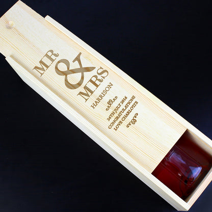 Personalised Couples Wooden Wine Bottle Box - Personalise It!