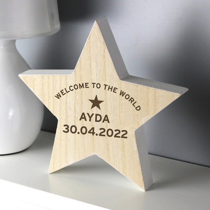 Personalised Rustic Wooden Star Decoration - Personalise It!