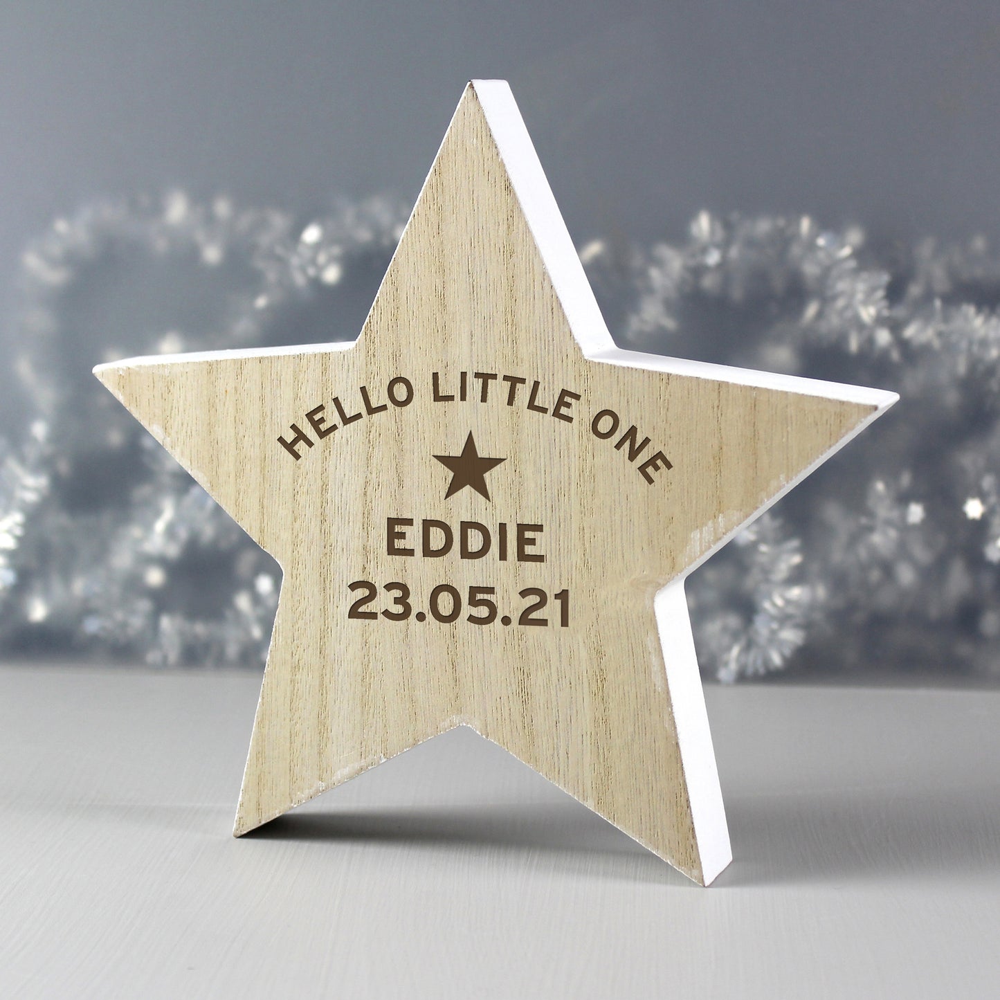 Personalised Rustic Wooden Star Decoration - Personalise It!