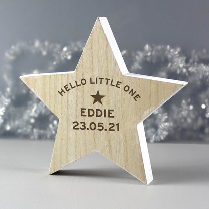 Personalised Rustic Wooden Star Decoration - Personalise It!