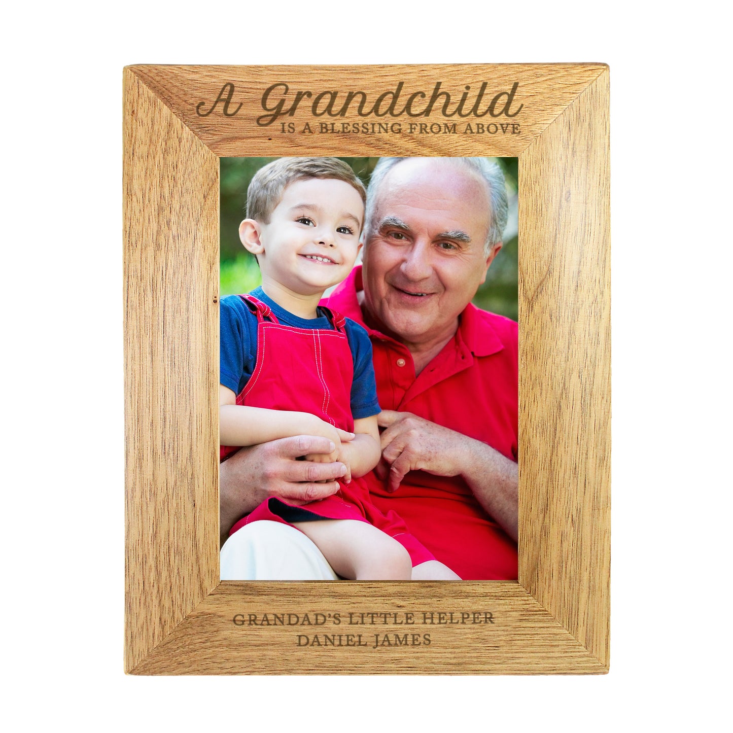 Personalised 'A Grandchild is a Blessing' 5x7 Wooden Photo Frame - Personalise It!