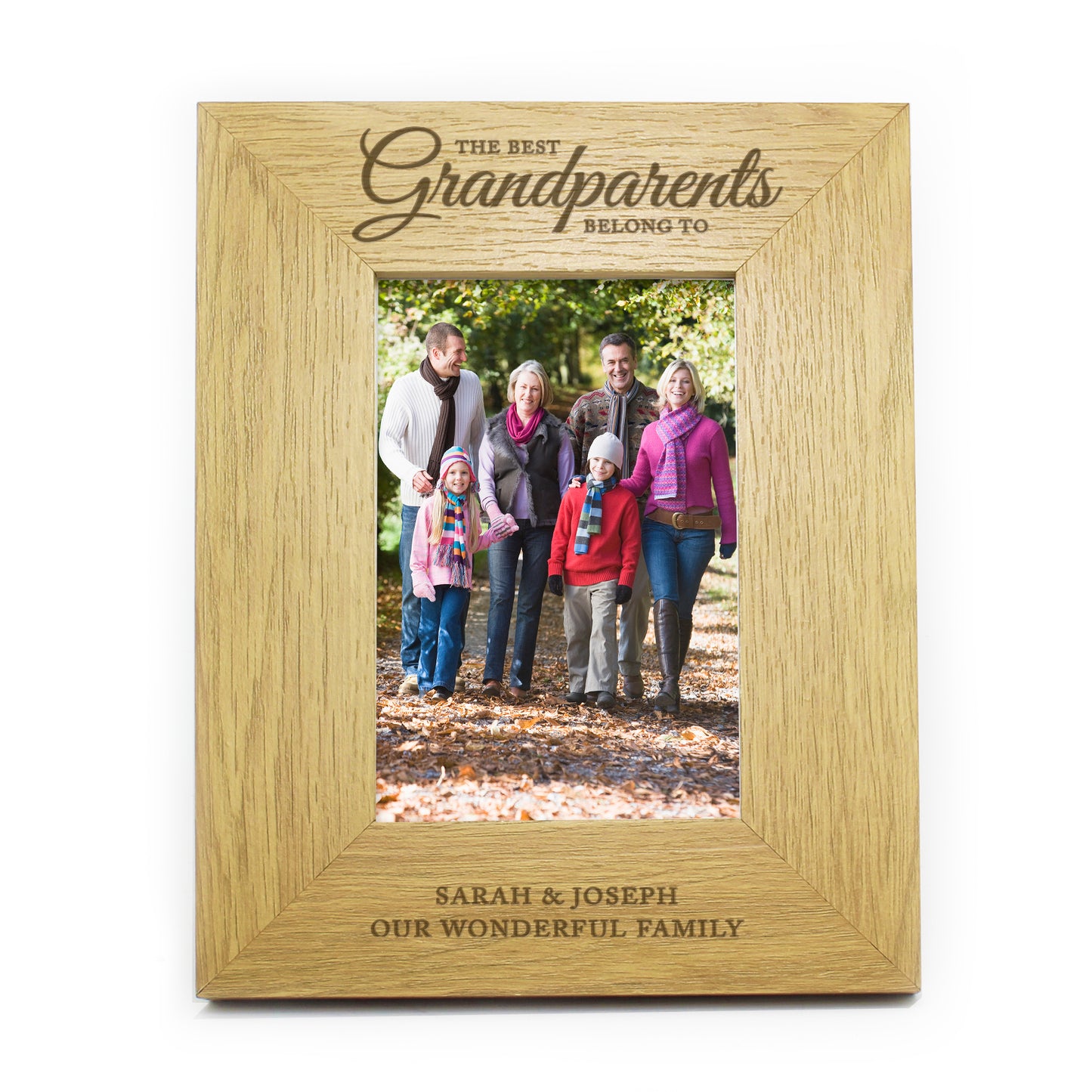 Personalised ""The Best Grandparents"" 4x6 Oak Finish Photo Frame - Personalise It!