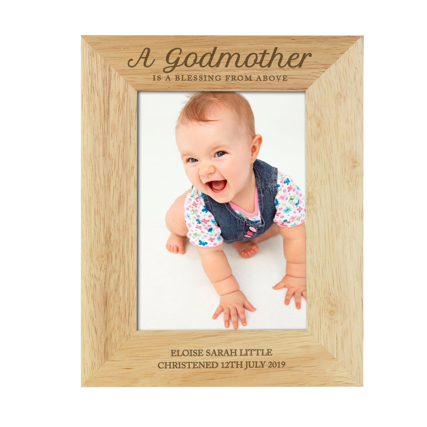 Personalised Godmother 5x7 Wooden Photo Frame - Personalise It!