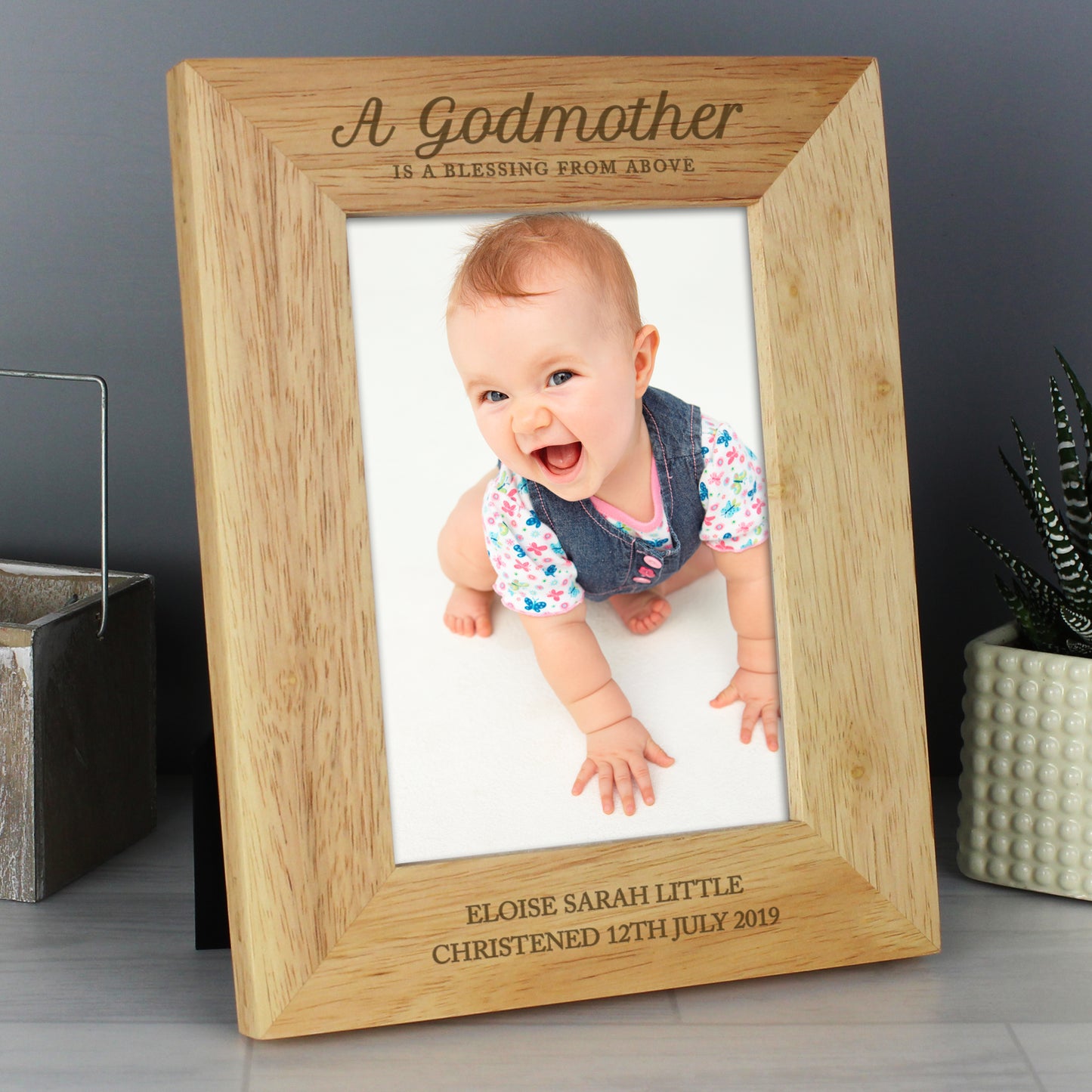 Personalised Godmother 5x7 Wooden Photo Frame - Personalise It!