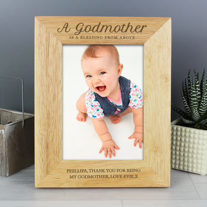 Personalised Godmother 5x7 Wooden Photo Frame - Personalise It!