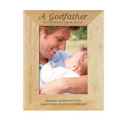 Personalised Godfather 5x7 Wooden Photo Frame - Personalise It!