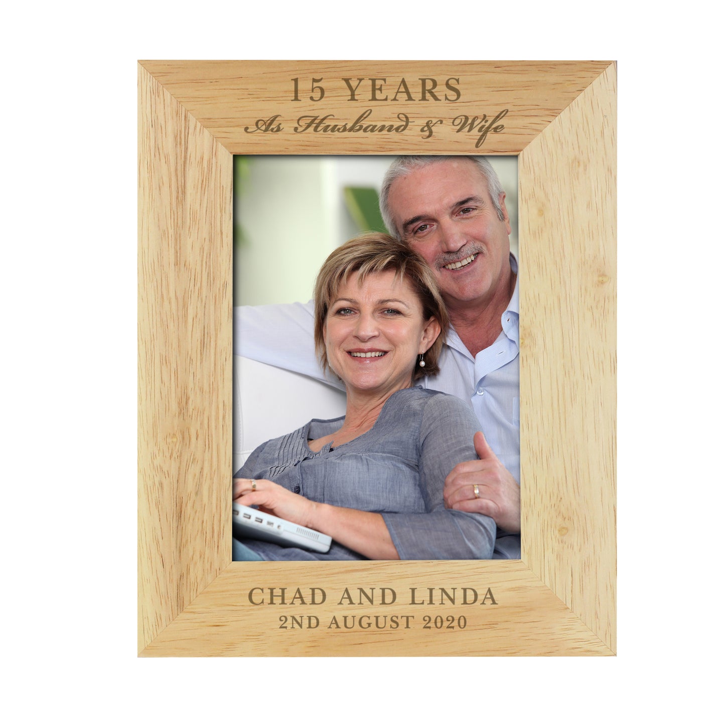 Personalised Anniversary 7x5 Wooden Photo Frame - Personalise It!