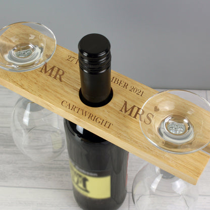Personalised Married Couple Wine Glass & Bottle Butler - Personalise It!