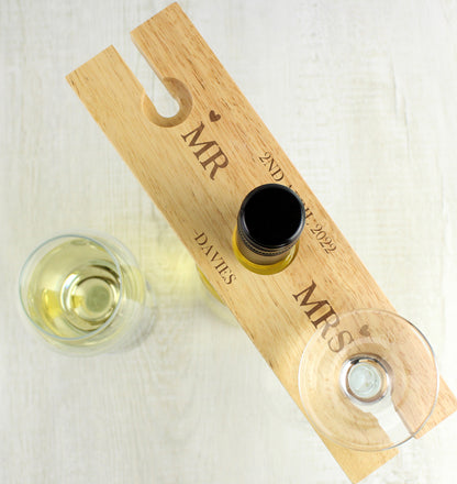 Personalised Married Couple Wine Glass & Bottle Butler - Personalise It!