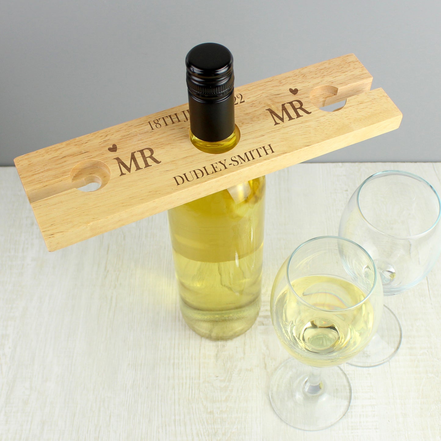 Personalised Married Couple Wine Glass & Bottle Butler - Personalise It!