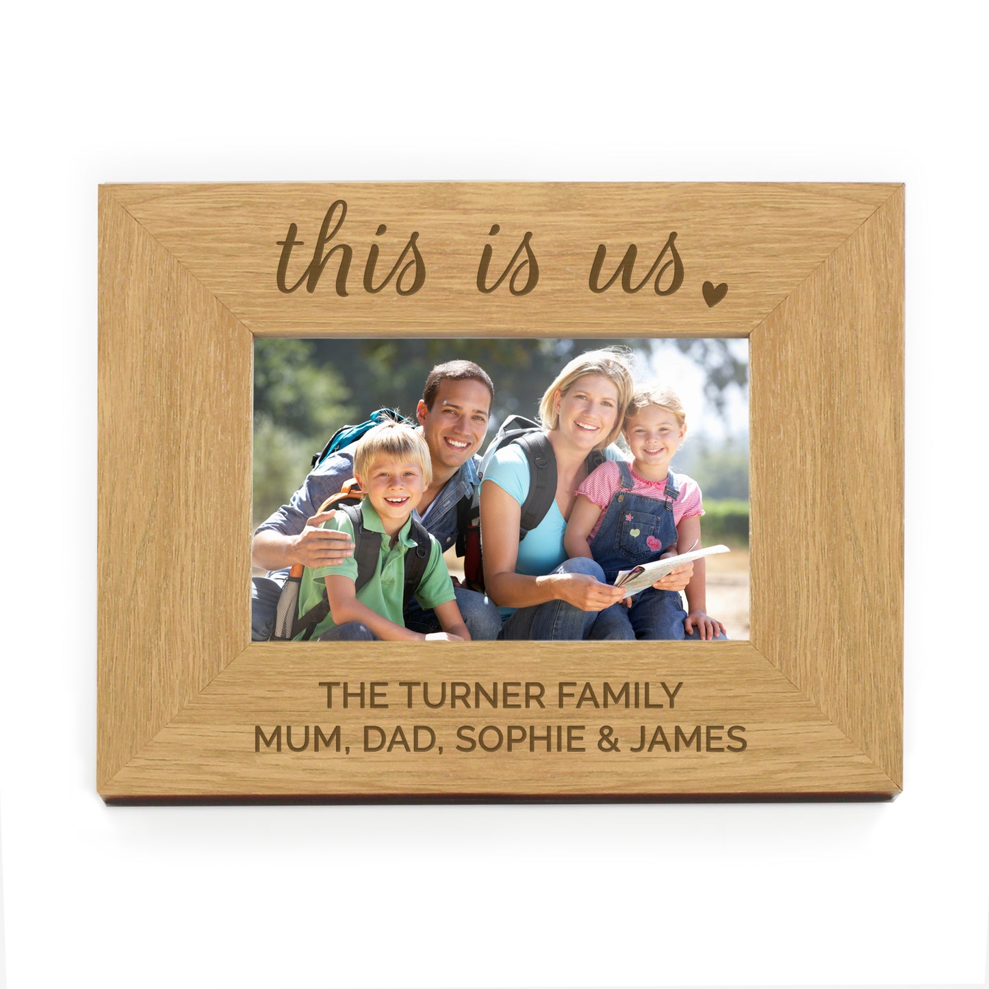 Personalised 'This Is Us' 4x6 Landscape Wooden Photo Frame - Personalise It!