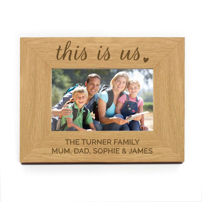 Personalised 'This Is Us' 4x6 Landscape Wooden Photo Frame - Personalise It!