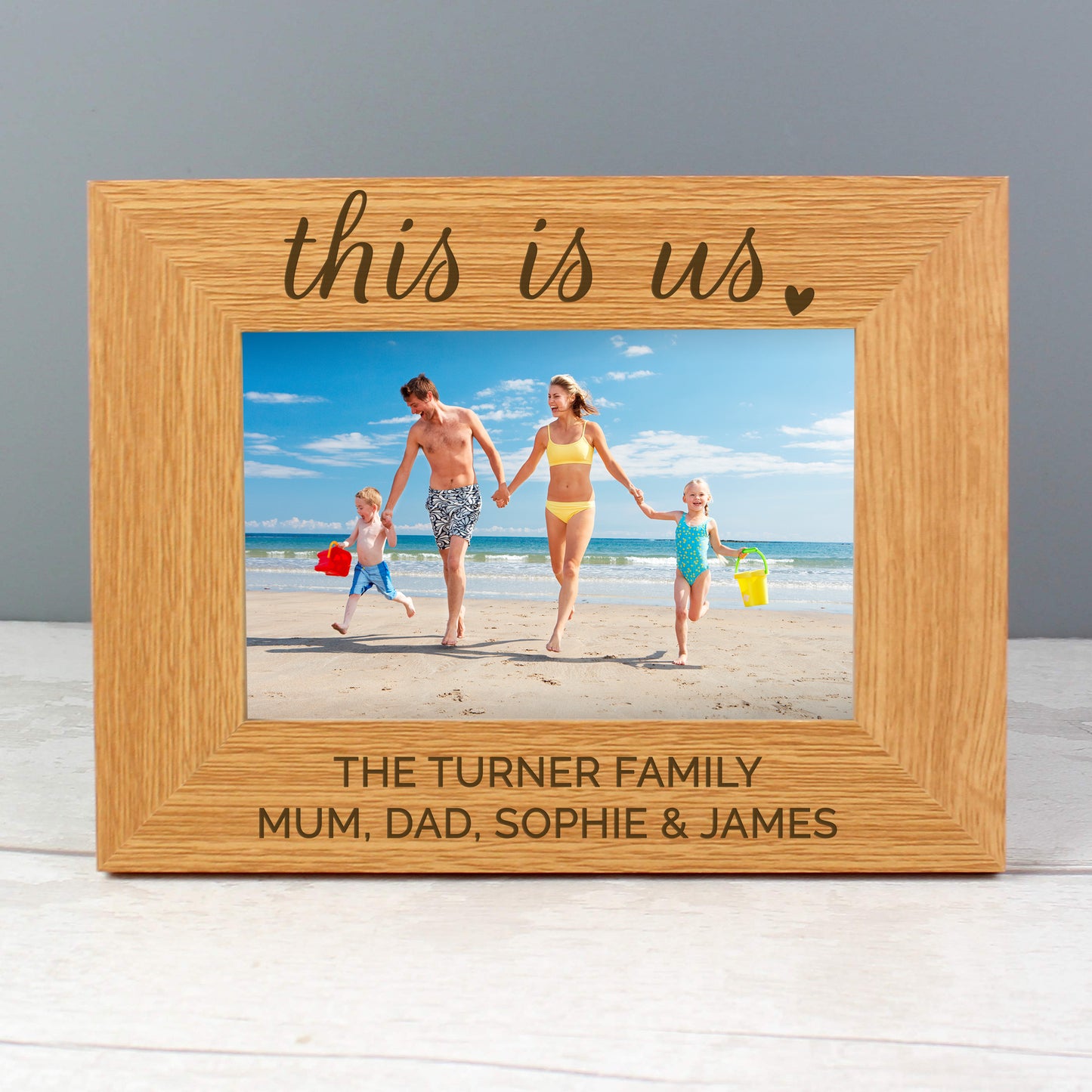 Personalised 'This Is Us' 4x6 Landscape Wooden Photo Frame - Personalise It!
