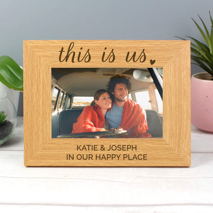 Personalised 'This Is Us' 4x6 Landscape Wooden Photo Frame - Personalise It!