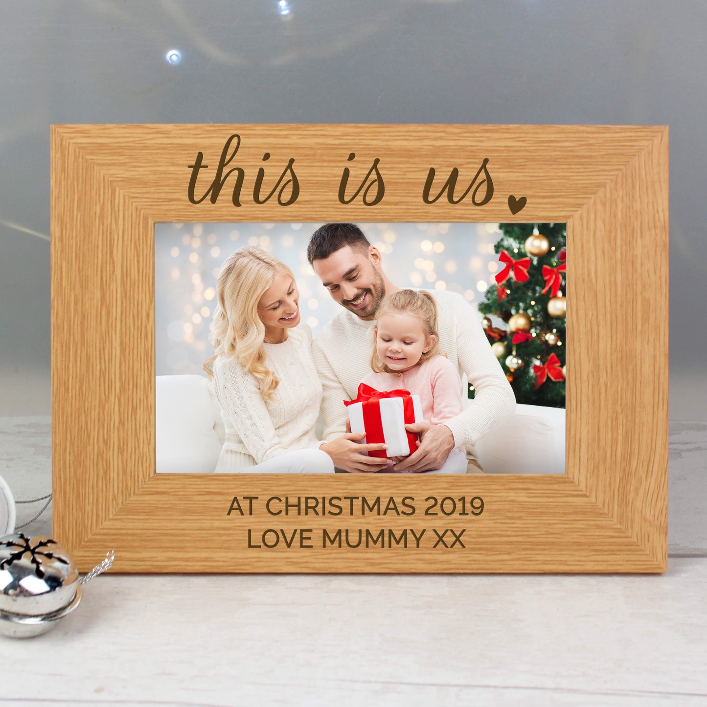 Personalised 'This Is Us' 4x6 Landscape Wooden Photo Frame - Personalise It!