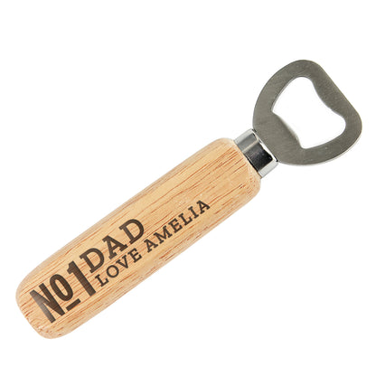 Personalised No.1 Wooden Bottle Opener - Personalise It!