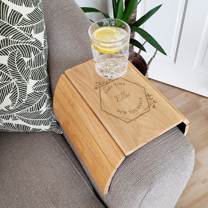 Personalised Take Time For Yourself Wooden Sofa Tray - Personalise It!