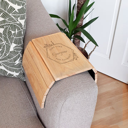 Personalised Take Time For Yourself Wooden Sofa Tray - Personalise It!