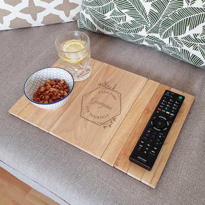 Personalised Take Time For Yourself Wooden Sofa Tray - Personalise It!