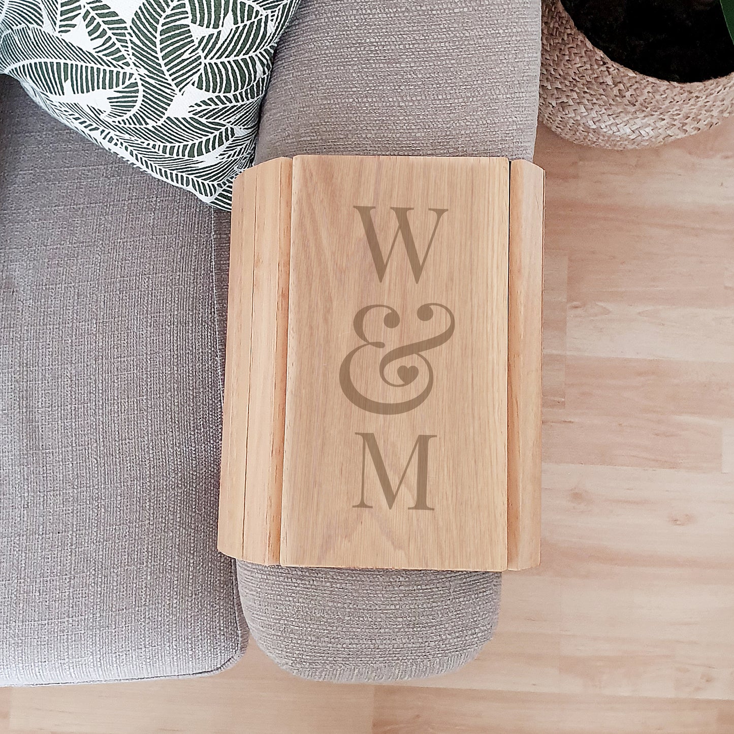 Personalised Initials Wooden Sofa Tray - Personalise It!