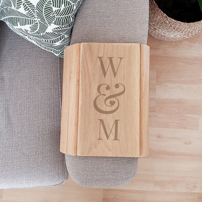 Personalised Initials Wooden Sofa Tray - Personalise It!
