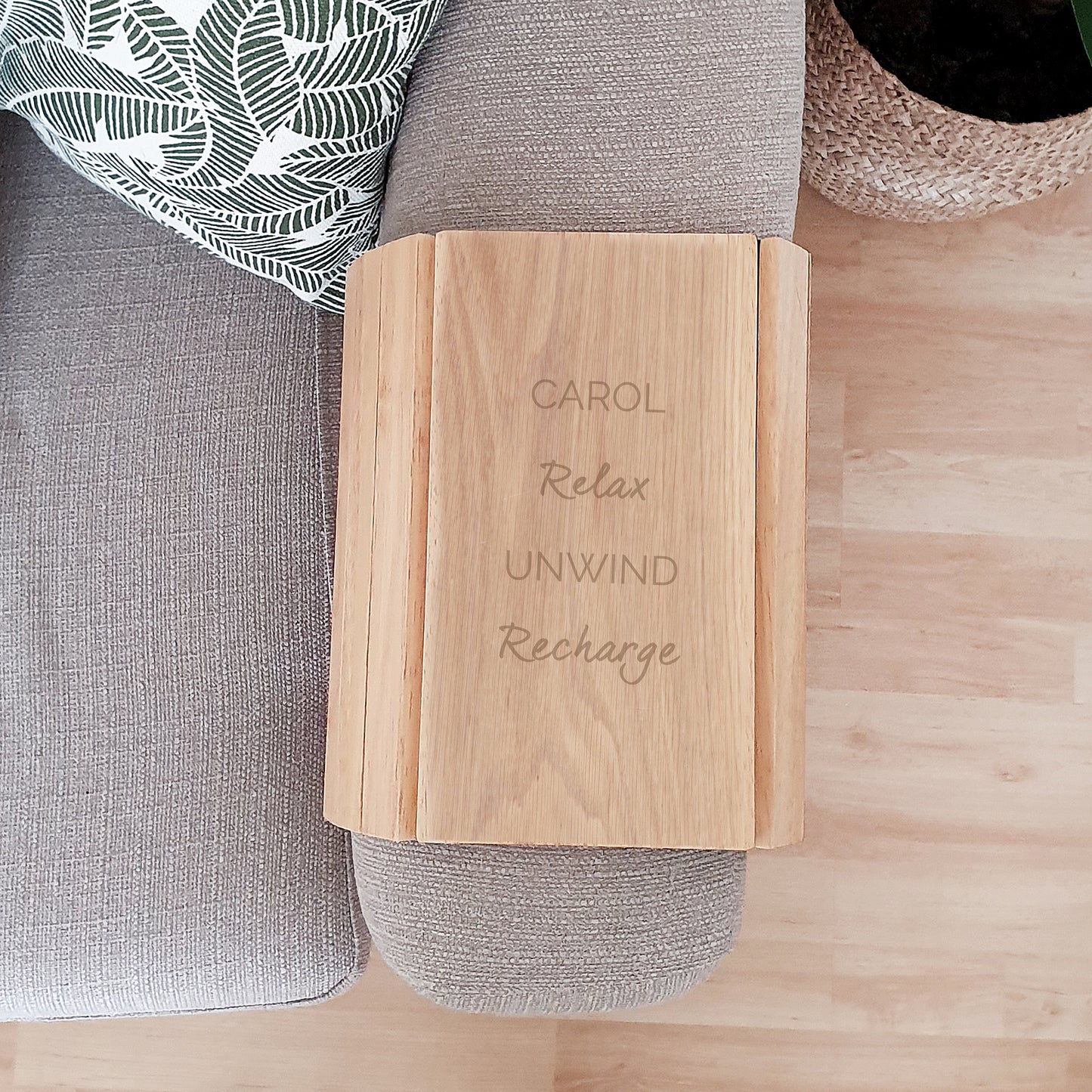 Personalised Free Text Wooden Sofa Tray - Personalise It!