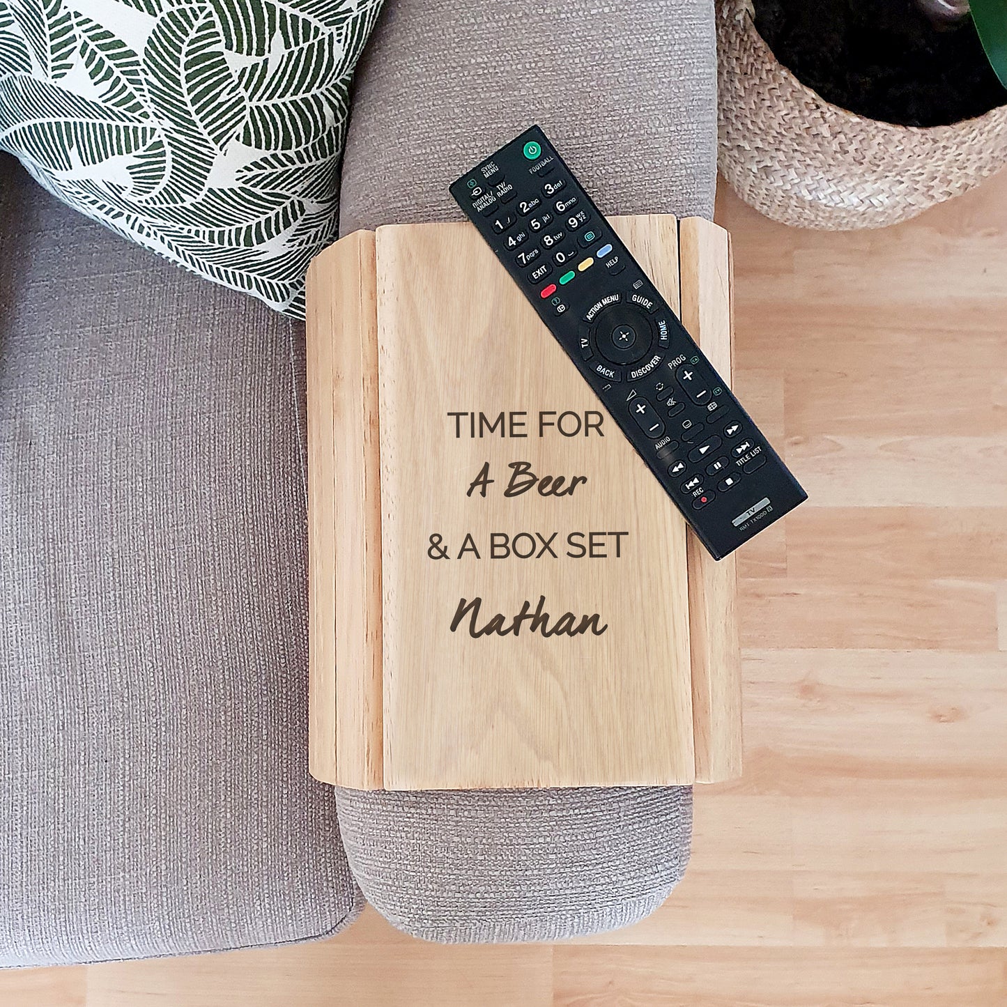 Personalised Free Text Wooden Sofa Tray - Personalise It!