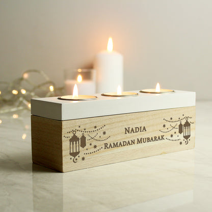 Personalised Eid Triple Tea Light Box - Personalise It!