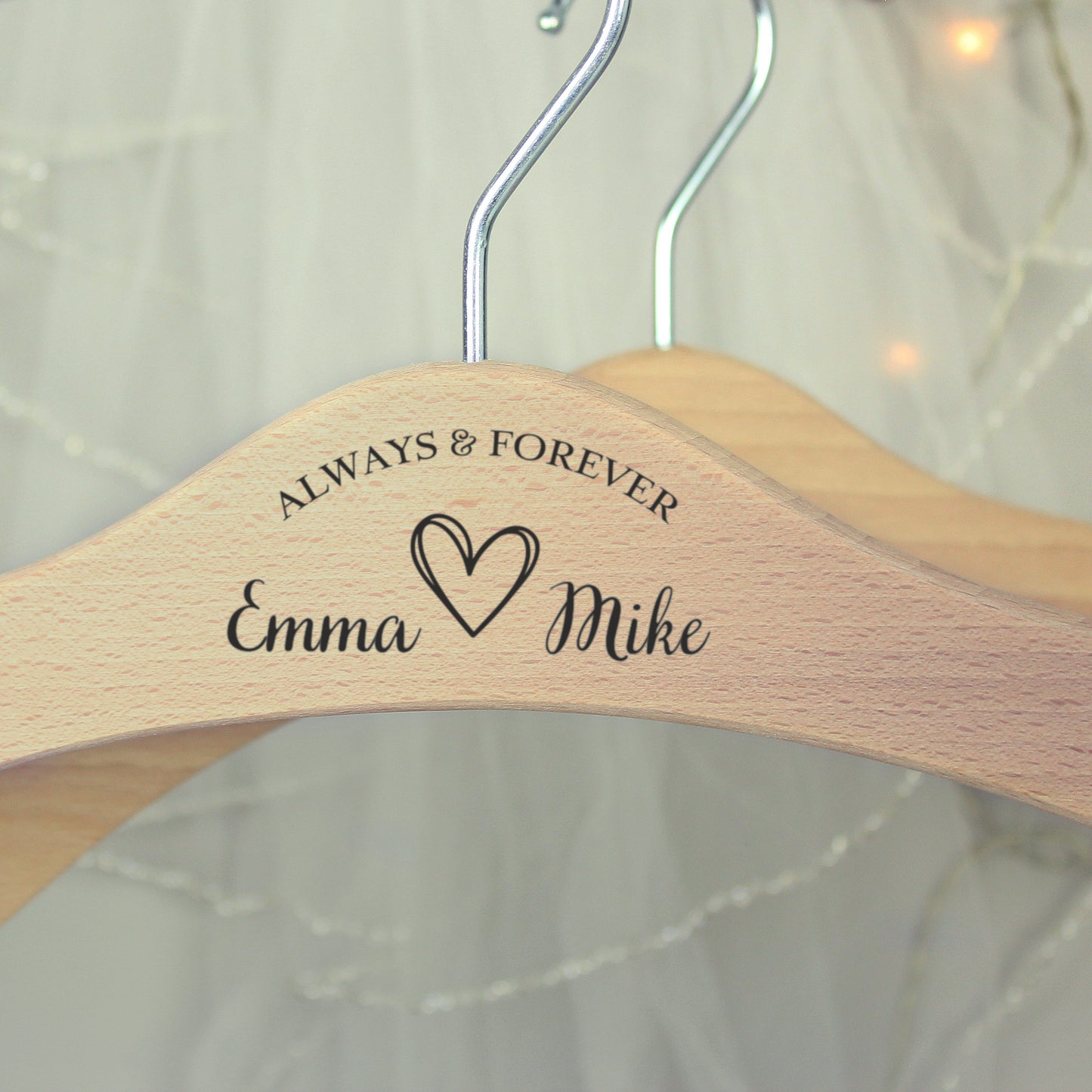 Personalised Always & Forever Wooden Hanger - Personalise It!