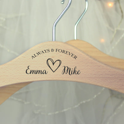 Personalised Always & Forever Wooden Hanger - Personalise It!