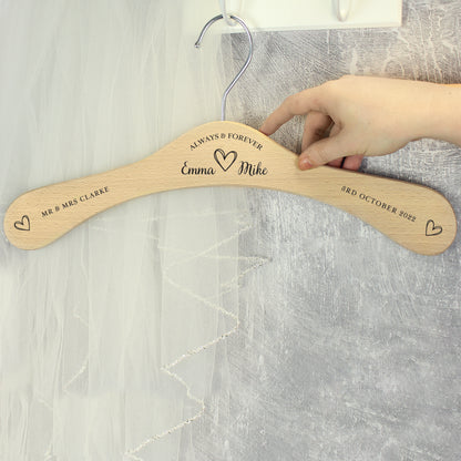 Personalised Always & Forever Wooden Hanger - Personalise It!