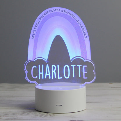 Personalised Rainbow LED Colour Changing Night Light - Personalise It!