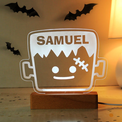 Personalised Frankenstein Wooden Based LED Light - Personalise It!