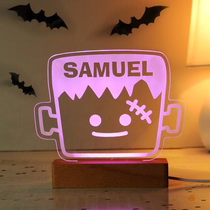 Personalised Frankenstein Wooden Based LED Light - Personalise It!