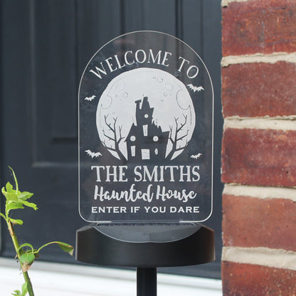 Personalised Haunted House Outdoor Solar Light - Personalise It!