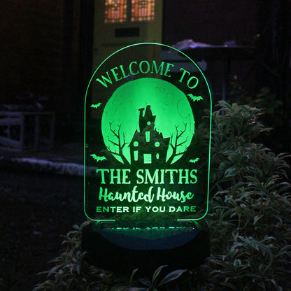 Personalised Haunted House Outdoor Solar Light - Personalise It!